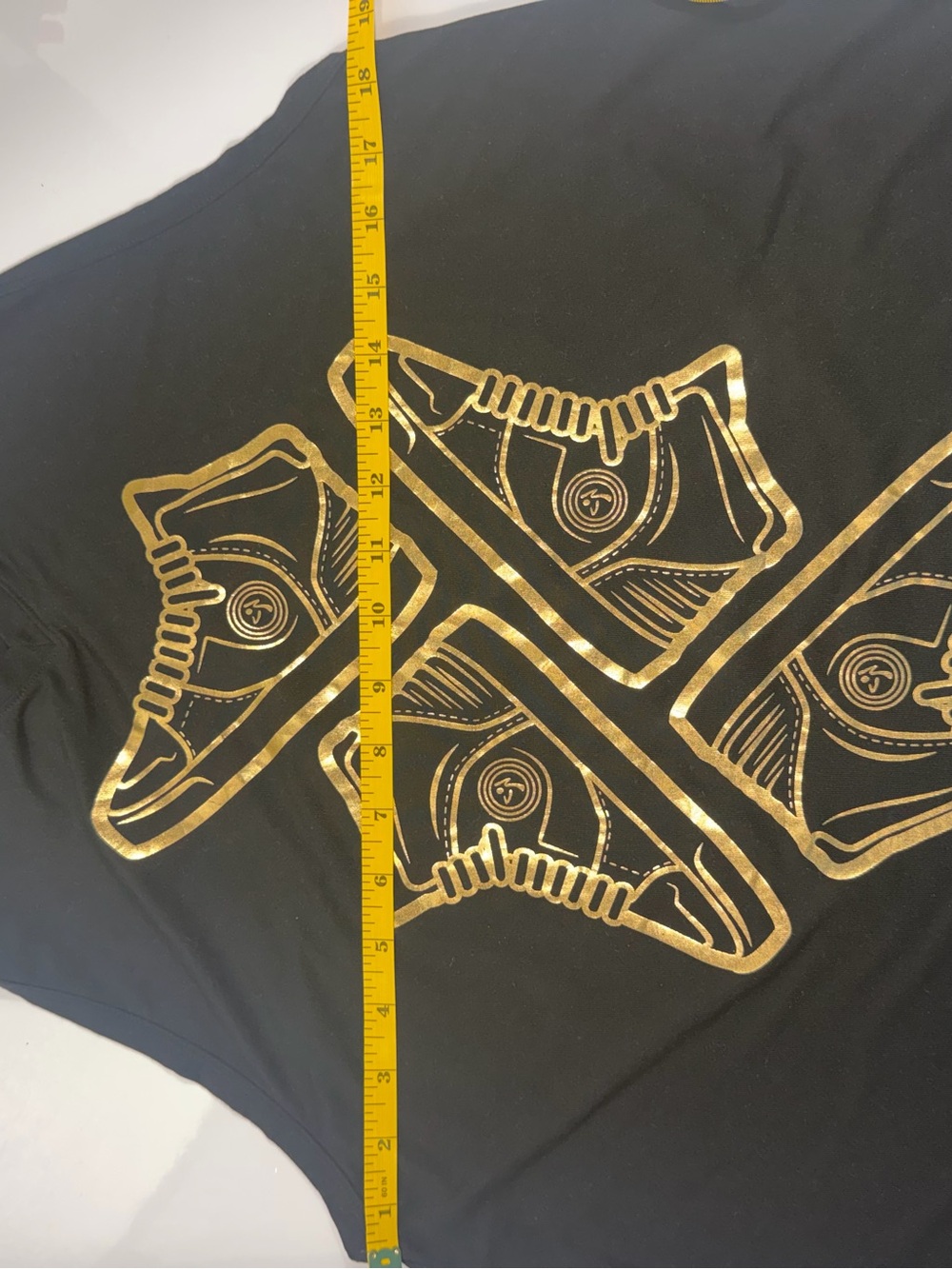 Zumba Wear Lovely Black Gold Sneaker Graphic Racerback Tank Top - Picture 4 of 5
